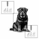 Long Haired Rotty Sitting