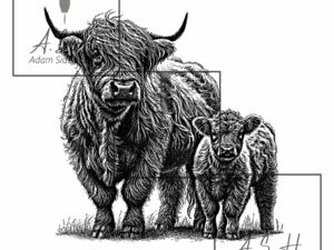 Highland Cattle & Calf