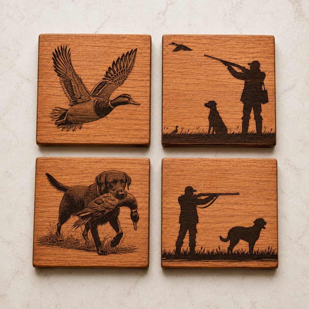Acacia Coasters ×4